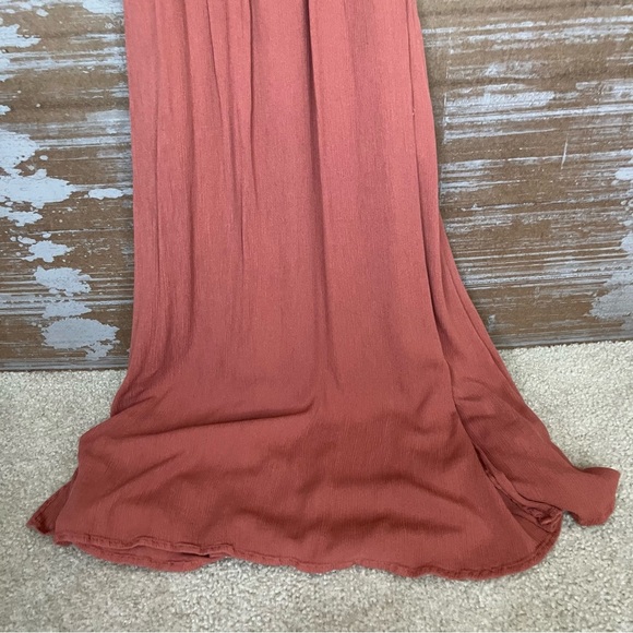 Free People Grommet Maxi Dress Slit Rayon Boho Western Summer Beachy Womens XS - Picture 3 of 9